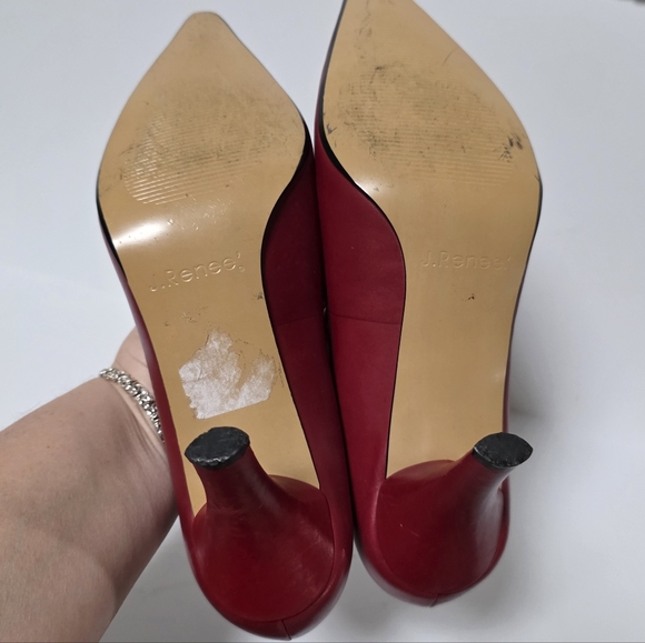 J Renee Janene Elegant Red Women's Leather Pumps Heels Women's Size 9.5 - Picture 9 of 12